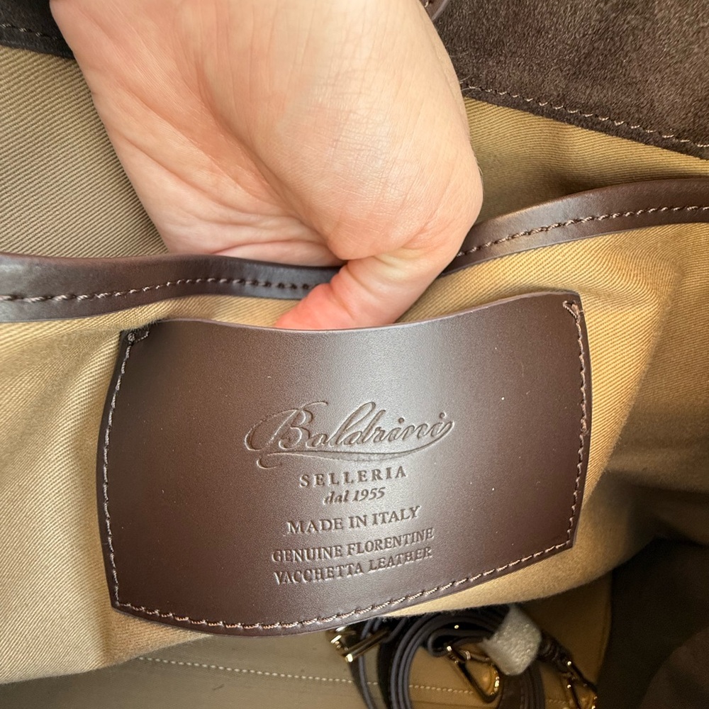 Boldrini Selleria dark brown (the ROW)/ suede tote bag/travel / trending bag - Picture 10 of 16